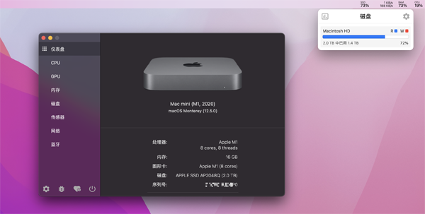 [Stats for mac][v2.8.20 官方版][菜单栏系统监视工具]插图1