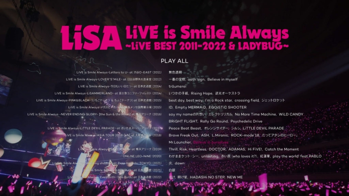 [BD日本演唱会][织部里沙 LiSA – LiVE is Smile Always～LiVE BEST 2011-2022 & LADYBUG～完全生产限定盘 2023][BDMV 3BD][120GB][百度云]插图3